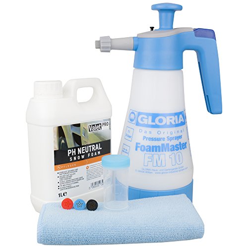 Gloria Foam Master FM10 + ValetPRO Neutral Snow Foam 1 L inkl Messbecher & DFT Microfasertuch