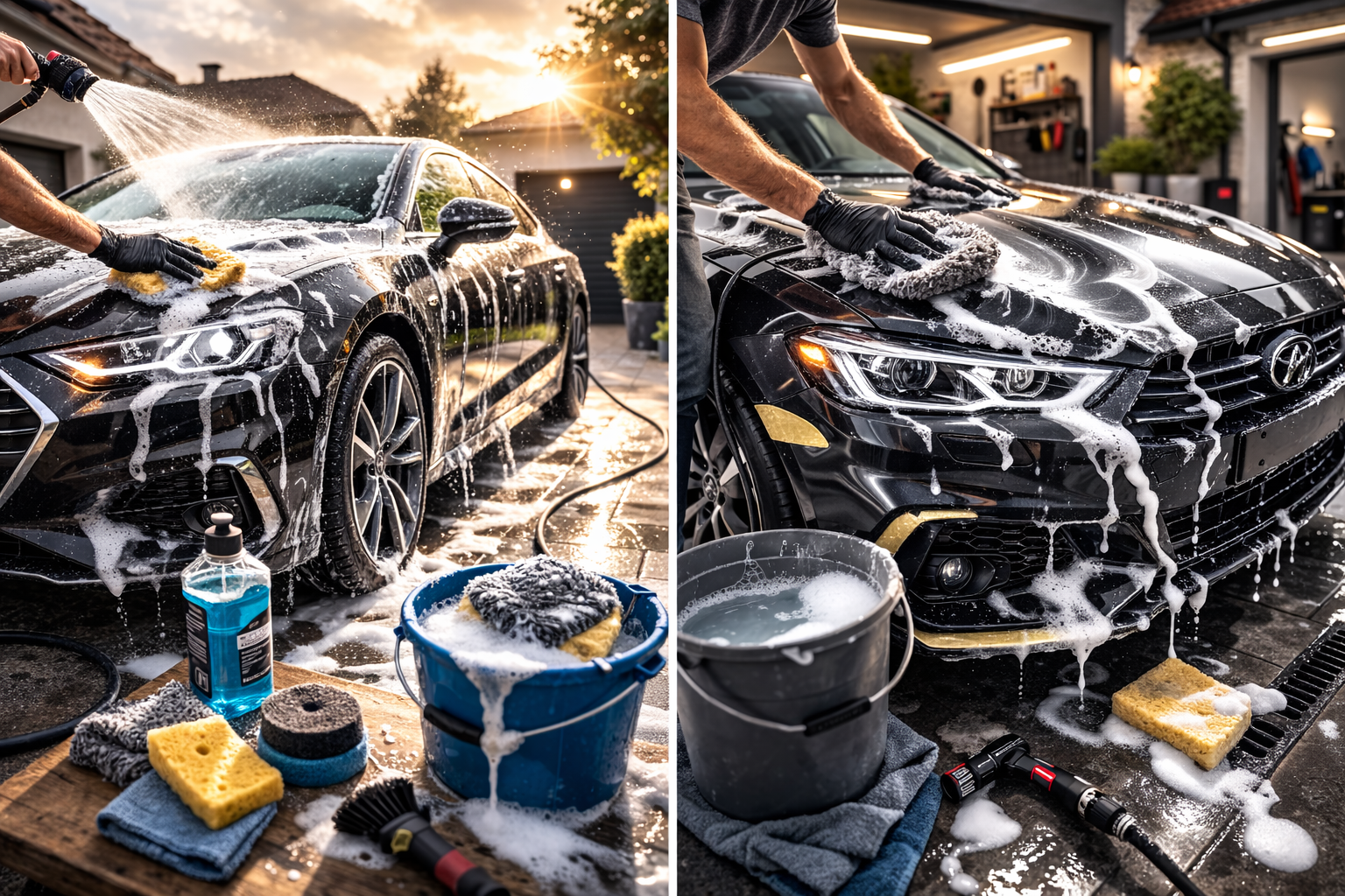 Erster Schritt: Auto waschen