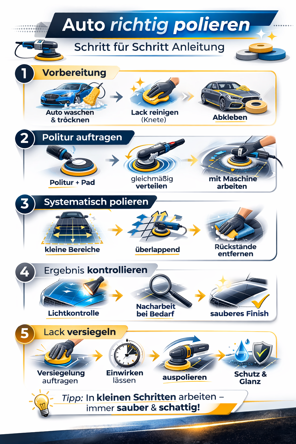 Infografik Auto richtig polieren